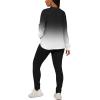 imagePINSV Womens 2 Piece Outfits Long Sleeve Sweatsuits Outfits Jogging Suits Sweat Loungewear SetsBlack Gradient