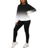 imagePINSV Womens 2 Piece Outfits Long Sleeve Sweatsuits Outfits Jogging Suits Sweat Loungewear SetsBlack Gradient