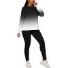 imagePINSV Womens 2 Piece Outfits Long Sleeve Sweatsuits Outfits Jogging Suits Sweat Loungewear SetsBlack Gradient
