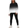 imagePINSV Womens 2 Piece Outfits Long Sleeve Sweatsuits Outfits Jogging Suits Sweat Loungewear SetsBlack Gradient
