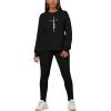 imagePINSV Womens 2 Piece Outfits Long Sleeve Sweatsuits Outfits Jogging Suits Sweat Loungewear SetsBlack a