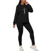 imagePINSV Womens 2 Piece Outfits Long Sleeve Sweatsuits Outfits Jogging Suits Sweat Loungewear SetsBlack a