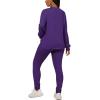 imagePINSV Womens 2 Piece Outfits Long Sleeve Sweatsuits Outfits Jogging Suits Sweat Loungewear SetsLetter Printing Purple