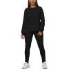 imagePINSV Womens 2 Piece Outfits Long Sleeve Sweatsuits Outfits Jogging Suits Sweat Loungewear SetsSolid Black