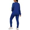 imagePINSV Womens 2 Piece Outfits Long Sleeve Sweatsuits Outfits Jogging Suits Sweat Loungewear SetsSolid Blue
