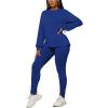 imagePINSV Womens 2 Piece Outfits Long Sleeve Sweatsuits Outfits Jogging Suits Sweat Loungewear SetsSolid Blue