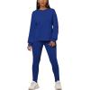 imagePINSV Womens 2 Piece Outfits Long Sleeve Sweatsuits Outfits Jogging Suits Sweat Loungewear SetsSolid Blue
