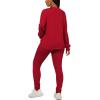 imagePINSV Womens 2 Piece Outfits Long Sleeve Sweatsuits Outfits Jogging Suits Sweat Loungewear SetsSolid Red
