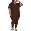 imagePINSV Womens Plus Size 2 Piece Outfits Sweatsuits Tracksuit Loungewear SetsAcoffee