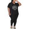 imagePINSV Womens Plus Size 2 Piece Outfits Sweatsuits Tracksuit Loungewear SetsBblack Print