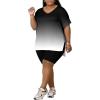 imagePINSV Womens Plus Size 2 Piece Outfits Sweatsuits Tracksuit Loungewear SetsBlack Gradient