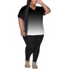 imagePINSV Womens Plus Size 2 Piece Outfits Sweatsuits Tracksuit Loungewear SetsCblack Gradient