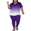 imagePINSV Womens Plus Size 2 Piece Outfits Sweatsuits Tracksuit Loungewear SetsCpurple Gradient