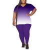 imagePINSV Womens Plus Size 2 Piece Outfits Sweatsuits Tracksuit Loungewear SetsCpurple Gradient
