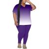 imagePINSV Womens Plus Size 2 Piece Outfits Sweatsuits Tracksuit Loungewear SetsCpurple Gradient
