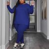imagePINSV Womens Plus Size 2 Piece Outfits Sweatsuits Tracksuit Loungewear SetsDblue