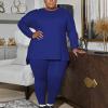 imagePINSV Womens Plus Size 2 Piece Outfits Sweatsuits Tracksuit Loungewear SetsDblue