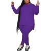 imagePINSV Womens Plus Size 2 Piece Outfits Sweatsuits Tracksuit Loungewear SetsDpurple