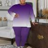 imagePINSV Womens Plus Size 2 Piece Outfits Sweatsuits Tracksuit Loungewear SetsEpurple Gradual