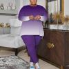 imagePINSV Womens Plus Size 2 Piece Outfits Sweatsuits Tracksuit Loungewear SetsEpurple Gradual