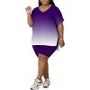 imagePINSV Womens Plus Size 2 Piece Outfits Sweatsuits Tracksuit Loungewear SetsPurple Gradient