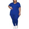 imagePINSV Womens Plus Size 2 Piece Outfits Sweatsuits Tracksuit Loungewear SetsAblue