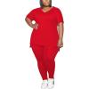 imagePINSV Womens Plus Size 2 Piece Outfits Sweatsuits Tracksuit Loungewear SetsAred