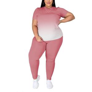 imagePINSV Plus Size Outfits For Women 2 Piece Sets 1x5xGradient Pink
