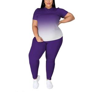 imagePINSV Plus Size Outfits For Women 2 Piece Sets 1x5xGradient Purple