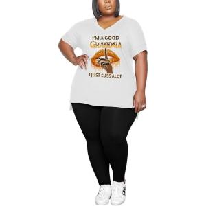 imagePINSV Womens Plus Size 2 Piece Outfits Sweatsuits Tracksuit Loungewear SetsBblack White