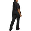 imagePINSV Women 2 Piece Outfits Short Sleeve Top and Flare Pants Lounge Sets TracksuitBlack