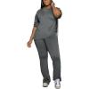 imagePINSV Women 2 Piece Outfits Short Sleeve Top and Flare Pants Lounge Sets TracksuitGrey