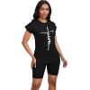 imagePINSV Women 2 Piece Outfits Summer Sweatsuits Biker Short Workout Jogger SetsBlack a