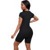 imagePINSV Women 2 Piece Outfits Summer Sweatsuits Biker Short Workout Jogger SetsBlack a