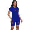 imagePINSV Women 2 Piece Outfits Summer Sweatsuits Biker Short Workout Jogger SetsBlue Cut Out