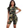 imagePINSV Women 2 Piece Outfits Summer Sweatsuits Biker Short Workout Jogger SetsCamouflage