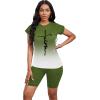 imagePINSV Women 2 Piece Outfits Summer Sweatsuits Biker Short Workout Jogger SetsGreen a