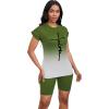 imagePINSV Women 2 Piece Outfits Summer Sweatsuits Biker Short Workout Jogger SetsGreen a