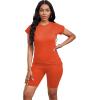 imagePINSV Women 2 Piece Outfits Summer Sweatsuits Biker Short Workout Jogger SetsOrange