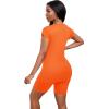 imagePINSV Women 2 Piece Outfits Summer Sweatsuits Biker Short Workout Jogger SetsOrange Cut Out