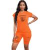 imagePINSV Women 2 Piece Outfits Summer Sweatsuits Biker Short Workout Jogger SetsOrange Cut Out
