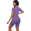 imagePINSV Women 2 Piece Outfits Summer Sweatsuits Biker Short Workout Jogger SetsPurple