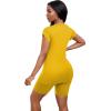 imagePINSV Women 2 Piece Outfits Summer Sweatsuits Biker Short Workout Jogger SetsYellow