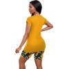 imagePINSV Women 2 Piece Outfits Summer Sweatsuits Biker Short Workout Jogger SetsYellow a