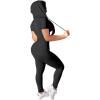 imagePINSV Women Two Piece Outfits Workout Sets Bodycon Tracksuit Short Sleeve Jogger SetBlack