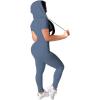 imagePINSV Women Two Piece Outfits Workout Sets Bodycon Tracksuit Short Sleeve Jogger SetGrayish Blue
