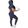 imagePINSV Women Two Piece Outfits Workout Sets Bodycon Tracksuit Short Sleeve Jogger SetNavy Blue