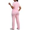 imagePINSV Womens 2 Piece Outfits Short Sleeve Tops Sweatpants Colorblock Lounge Sets TracksuitsPink