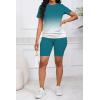 imagePINSV Womens 2 Piece Outfits Summer Printing Bodycon Short Pants Workout Sets5bl Gradient