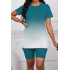 imagePINSV Womens 2 Piece Outfits Summer Printing Bodycon Short Pants Workout Sets5bl Gradient